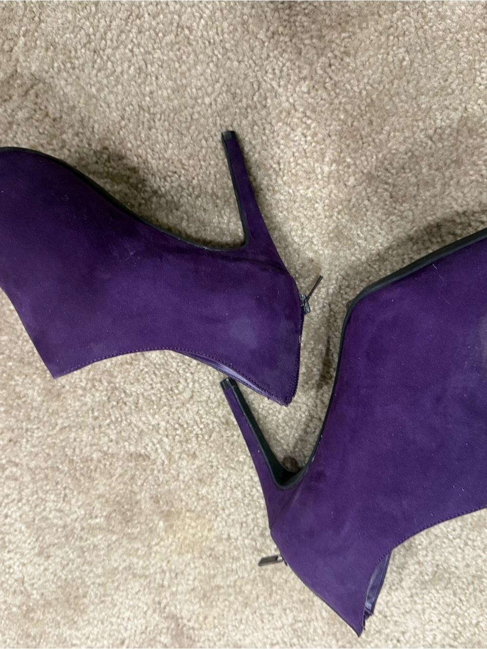 Kelly & Katie Purple Suede Stiletto Ankle Booties